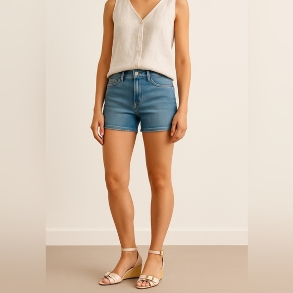 Kelsi Dagger light cream & gold buckle wedge sandals w/ ankle fasteners 👡